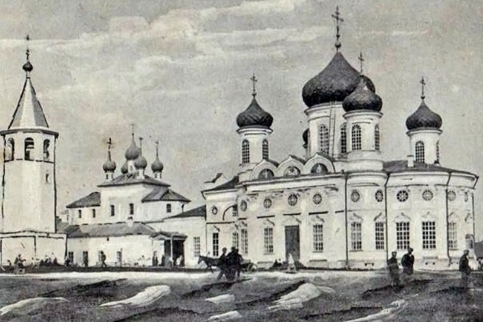 Открытка начала 1900-х годов. Благовещенская церковь. Ныне Красноармейская площадь.